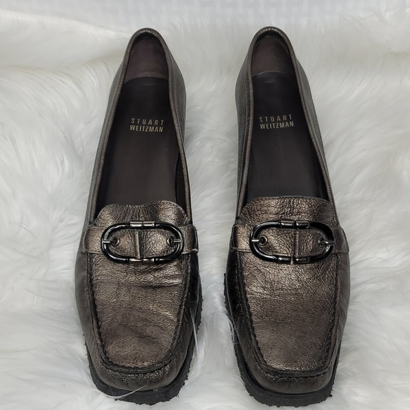 Stuart Weitzman leather wedge loafers size 9 - Picture 2 of 6